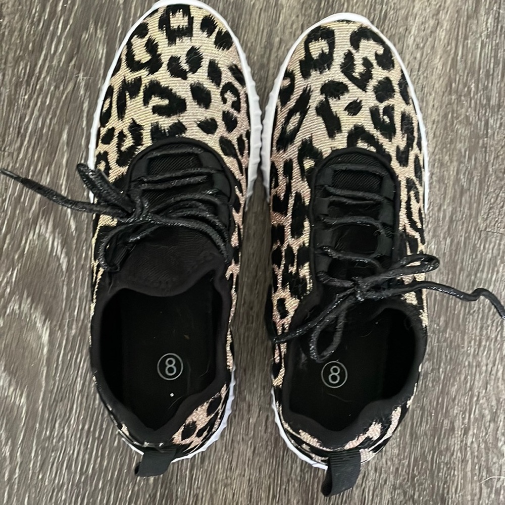 Glitter Leopard Print Sneakers